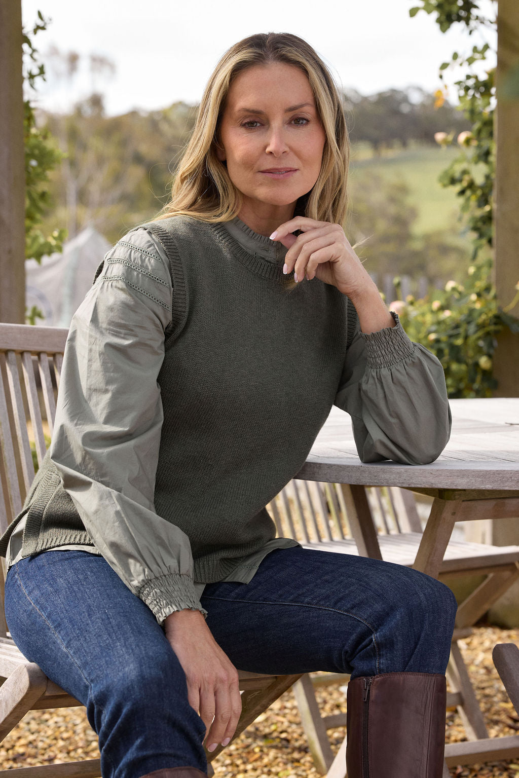 GOONDIWINDI AMBER MERINO COTTON VEST