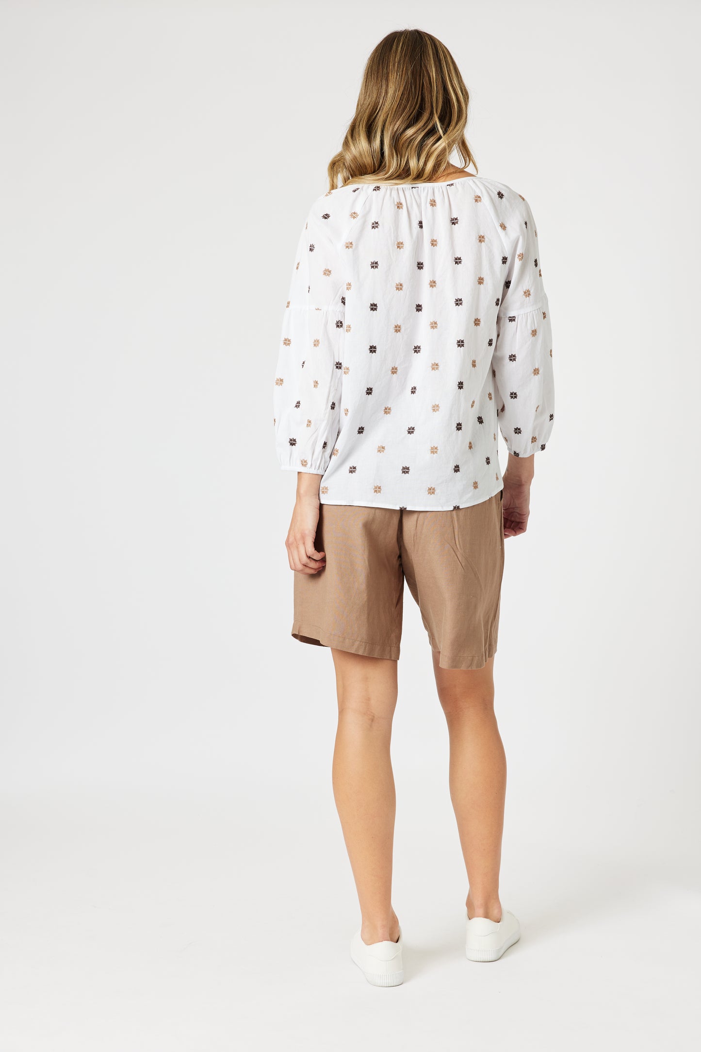GORDON SMITH RATTAN EMB TOP