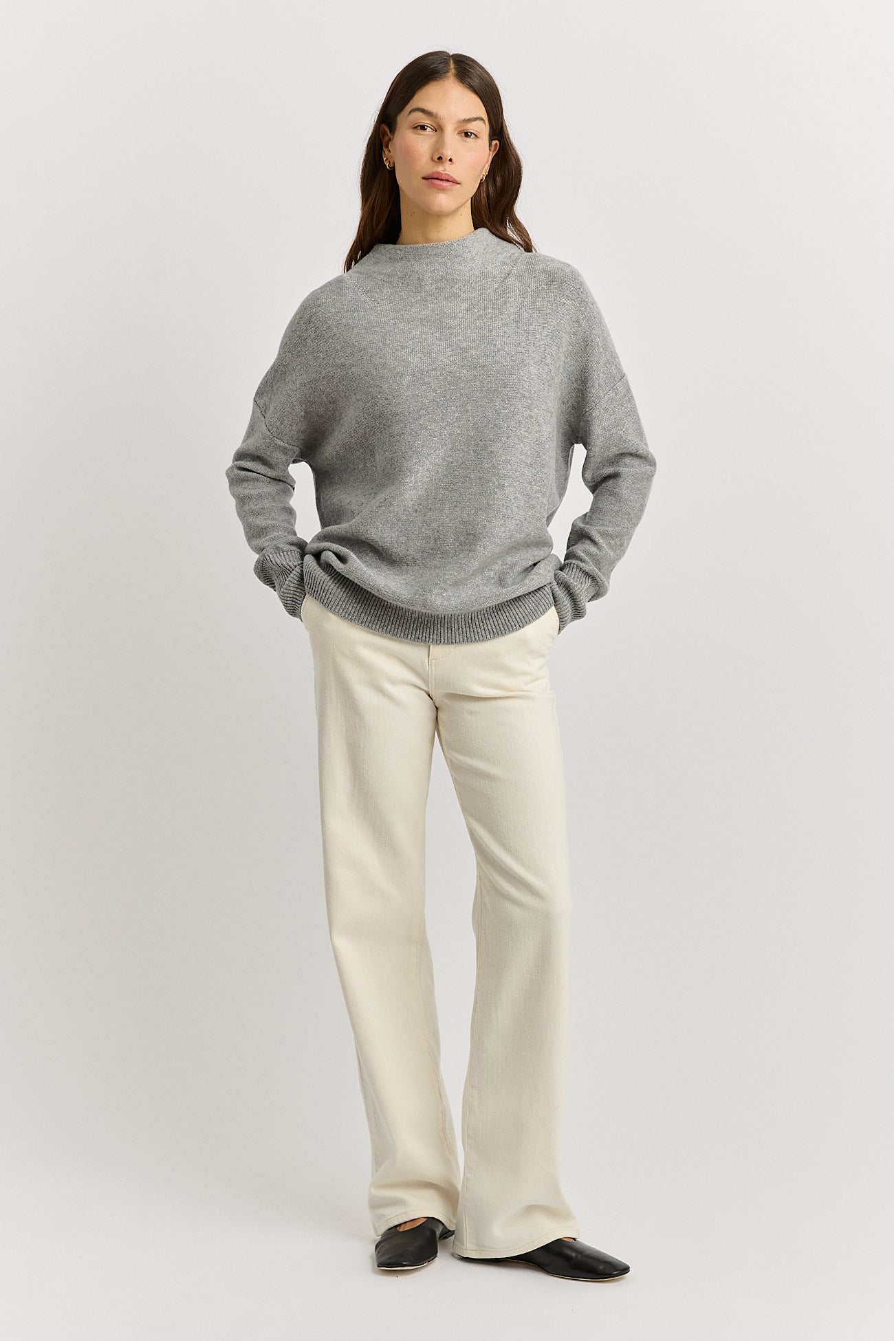 TOORALLIE DROP SHOULDER MOCK NECK JUMPER