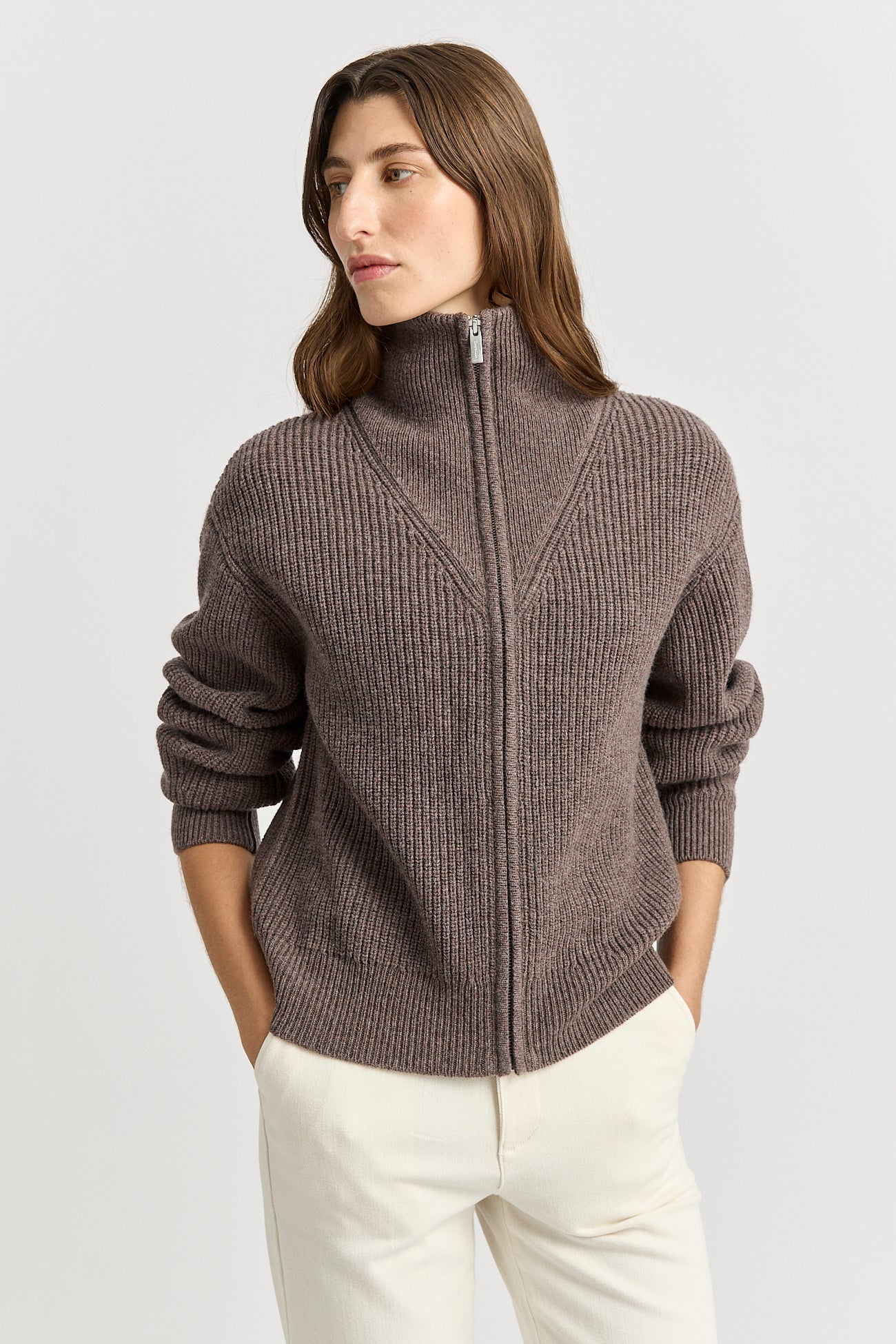 TOORALLIE ZIP THROUGH KNIT