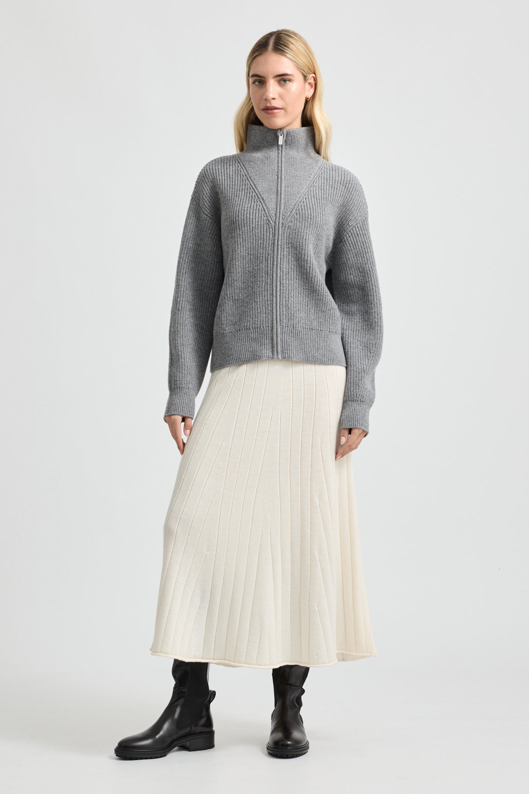 TOORALLIE ZIP THROUGH KNIT
