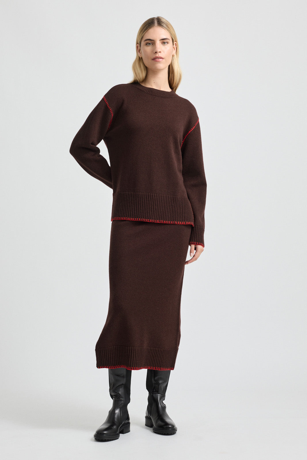TOORALLIE BLANKET STITCH JUMPER
