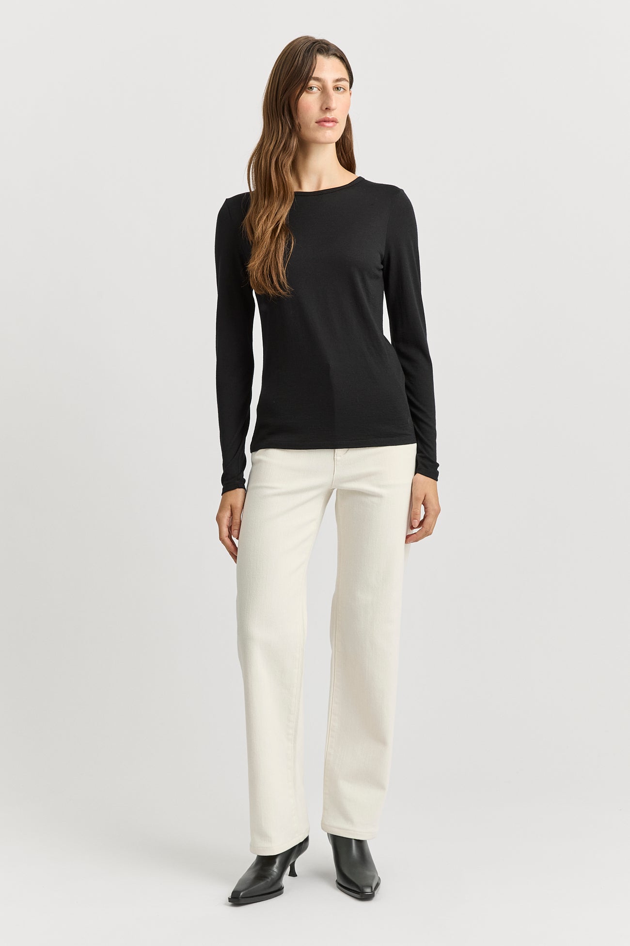 TOORALLIE CREW MERINO TEE - BLACK