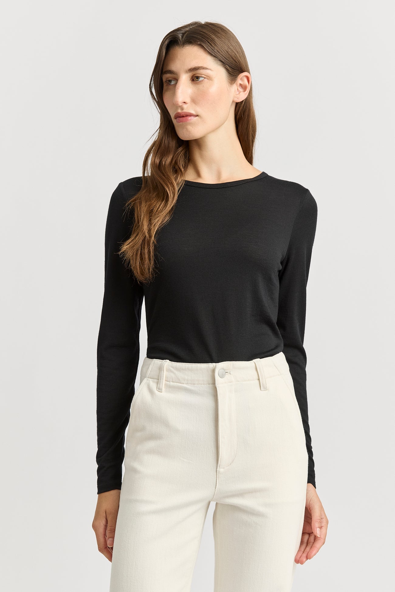 TOORALLIE CREW MERINO TEE - BLACK