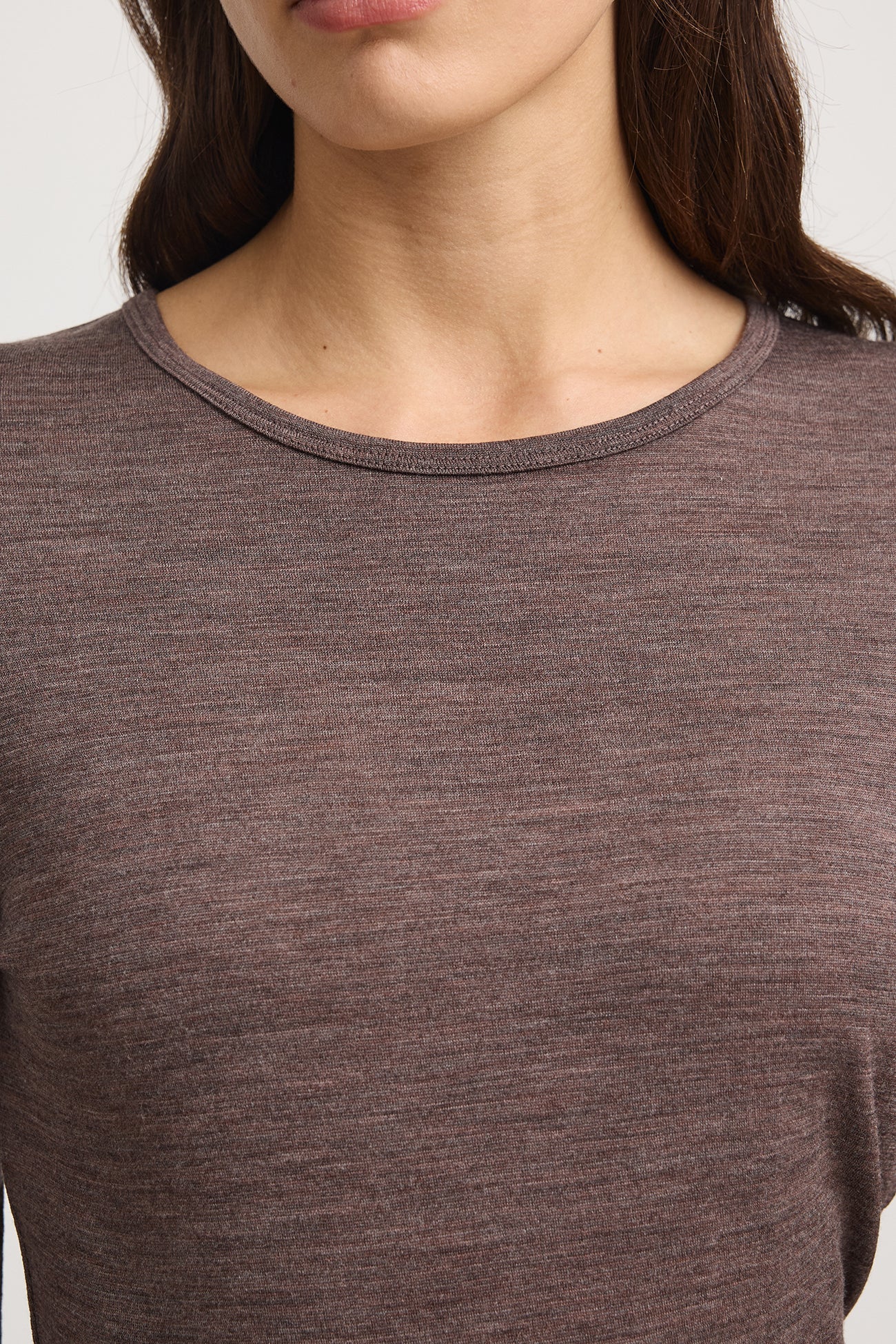 TOORALLIE CREW MERINO TEE - MOCHA