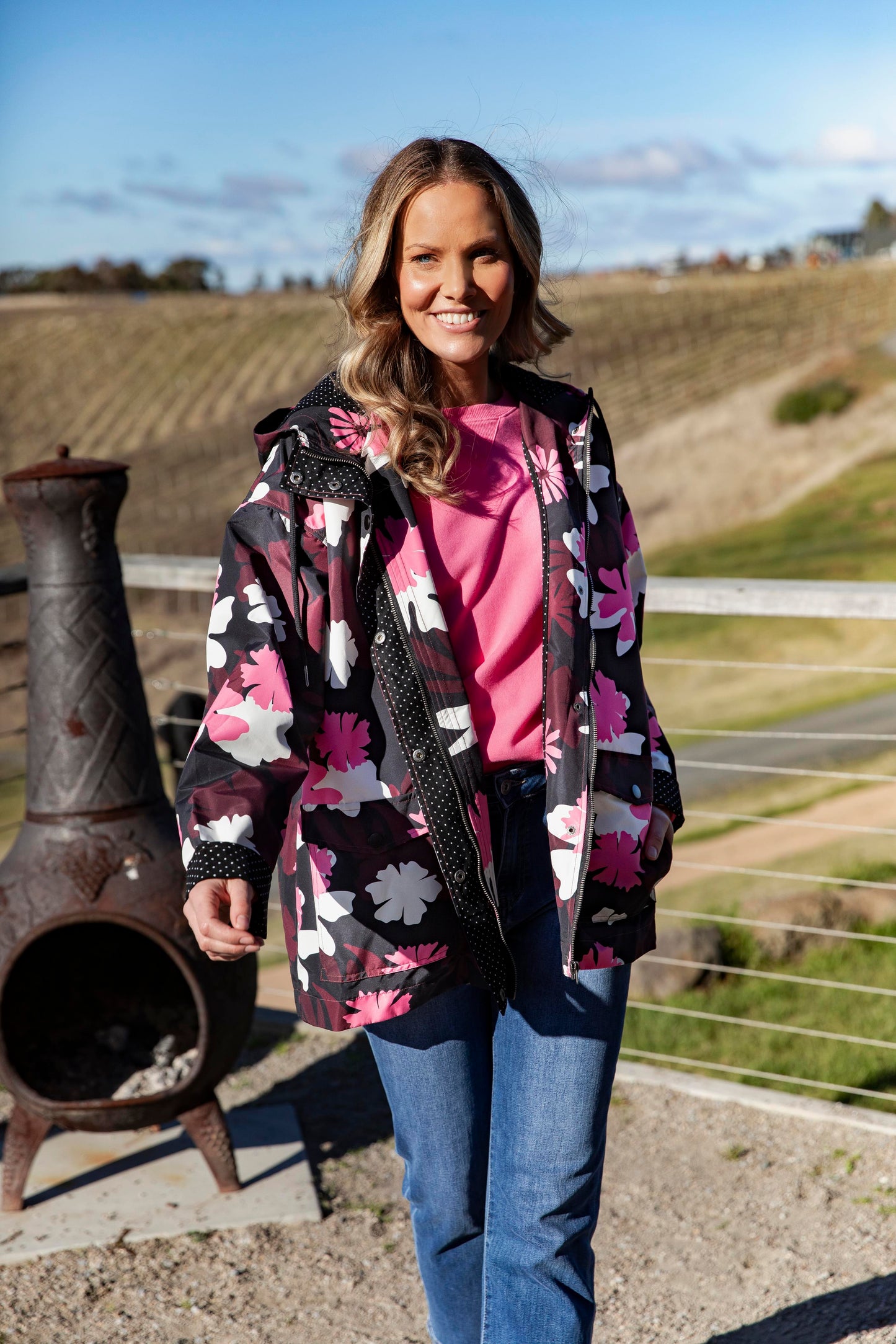 ELM HADLEY FLORAL RAINCOAT