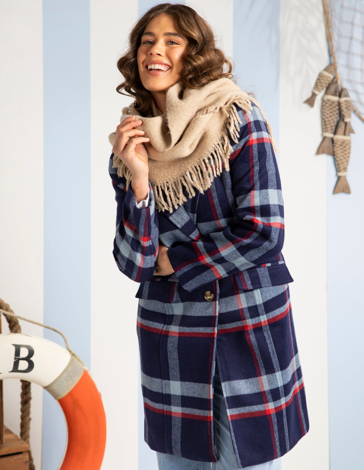 ELM FRINGED TRIANGLE SCARF