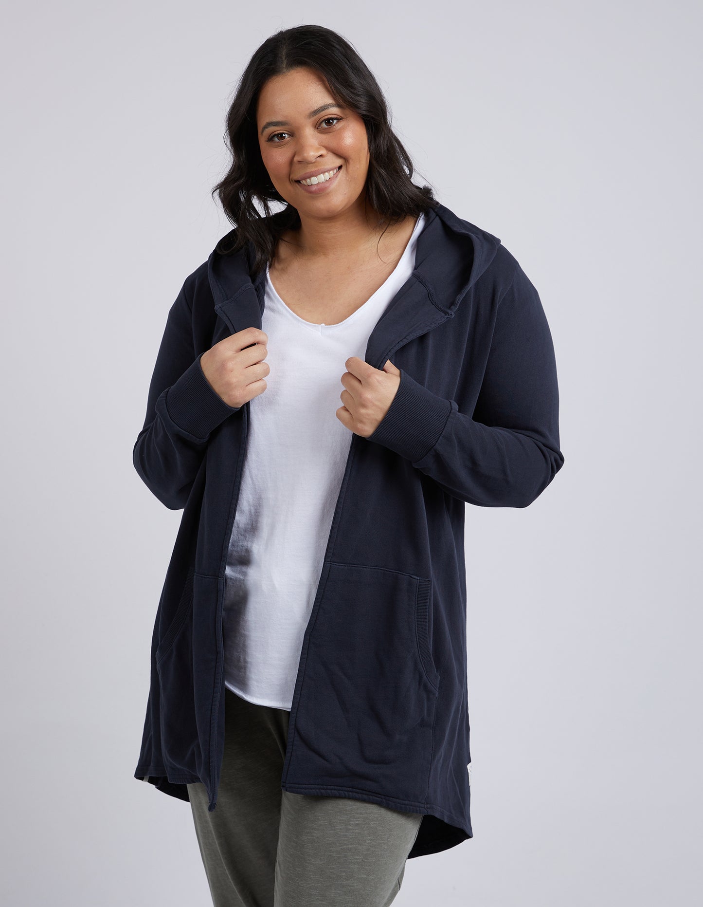 ELM COMPOSURE HOODED CARDI