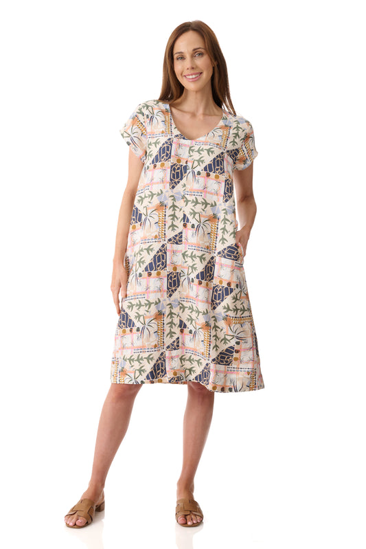 GIVONI EDNA CAP SLEEVE DRESS