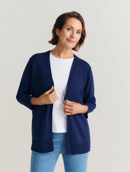BLACK PEPPER OTTILIA 3/4 SL CARDIGAN