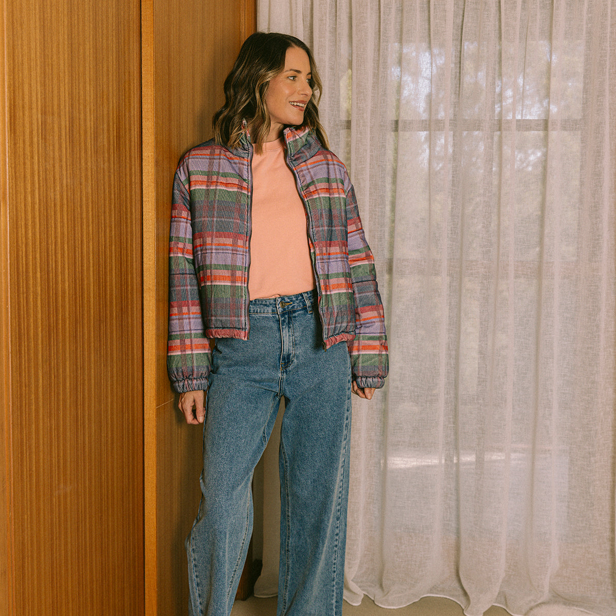 ELM CORD CHECK JACKET