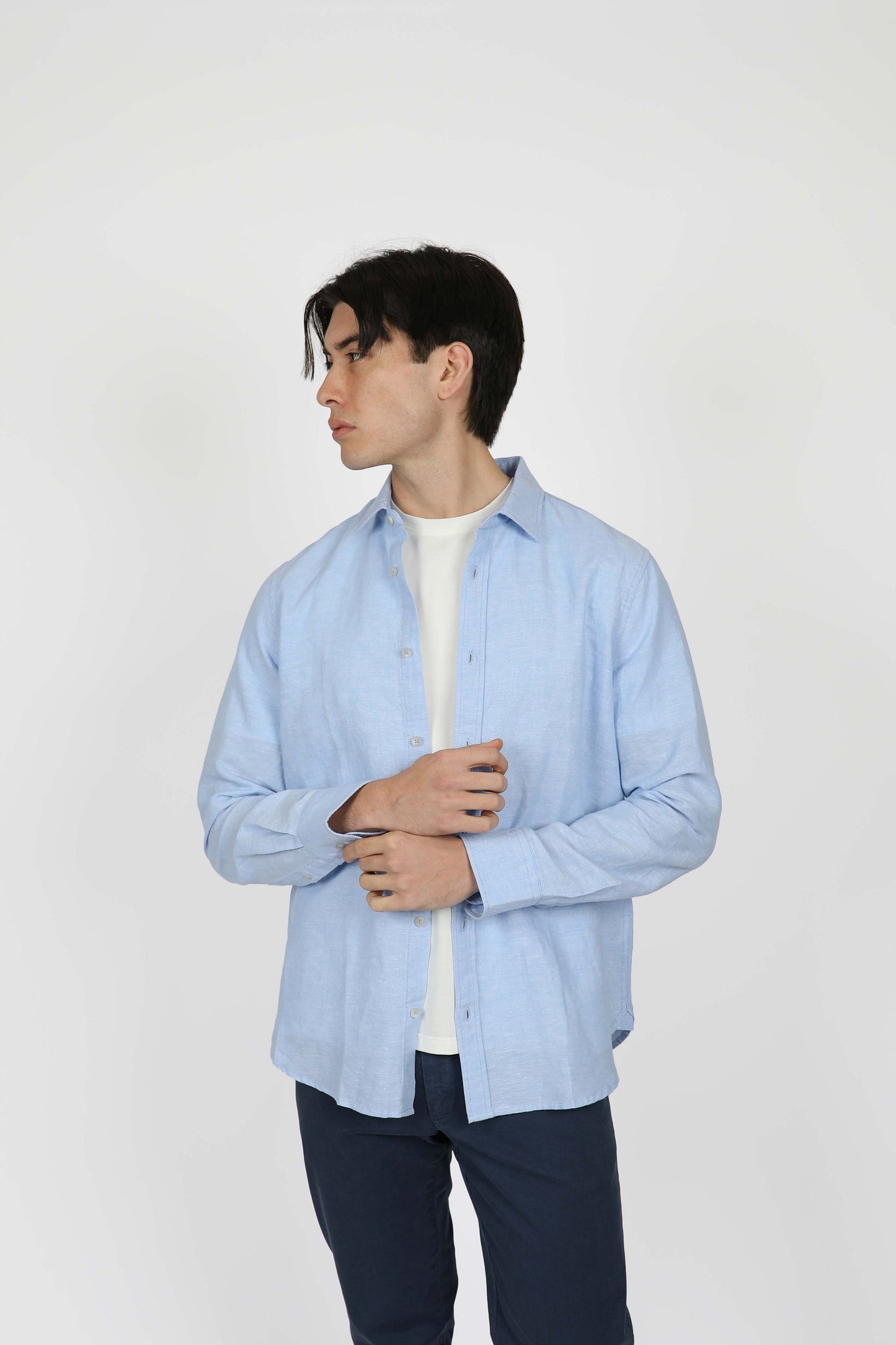 JAMES HAPRER LINEN BLEND LS SHIRT