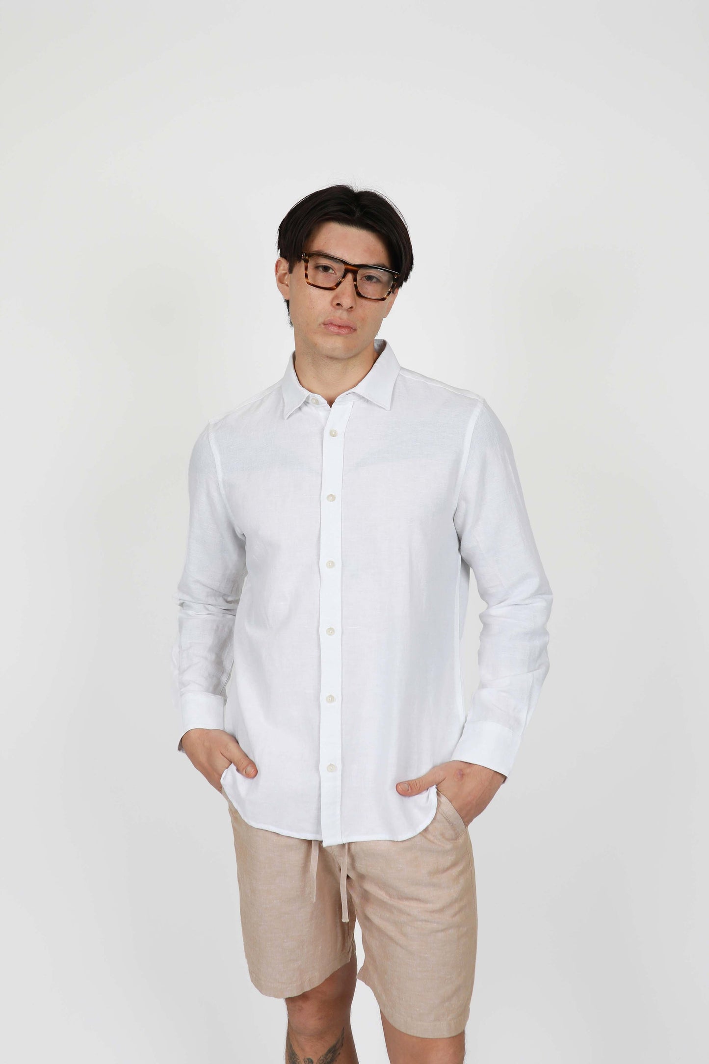JAMES HAPRER LINEN BLEND LS SHIRT