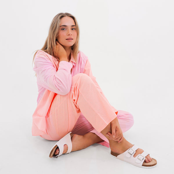 MITCH DOWD CORAL STRIPE SLEEP PANT