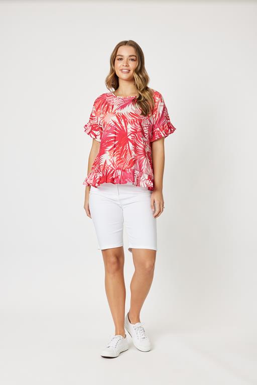 GORDON SMITH PALM PRINT COTTON TOP