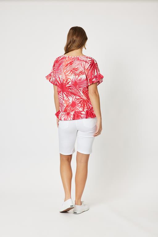 GORDON SMITH PALM PRINT COTTON TOP