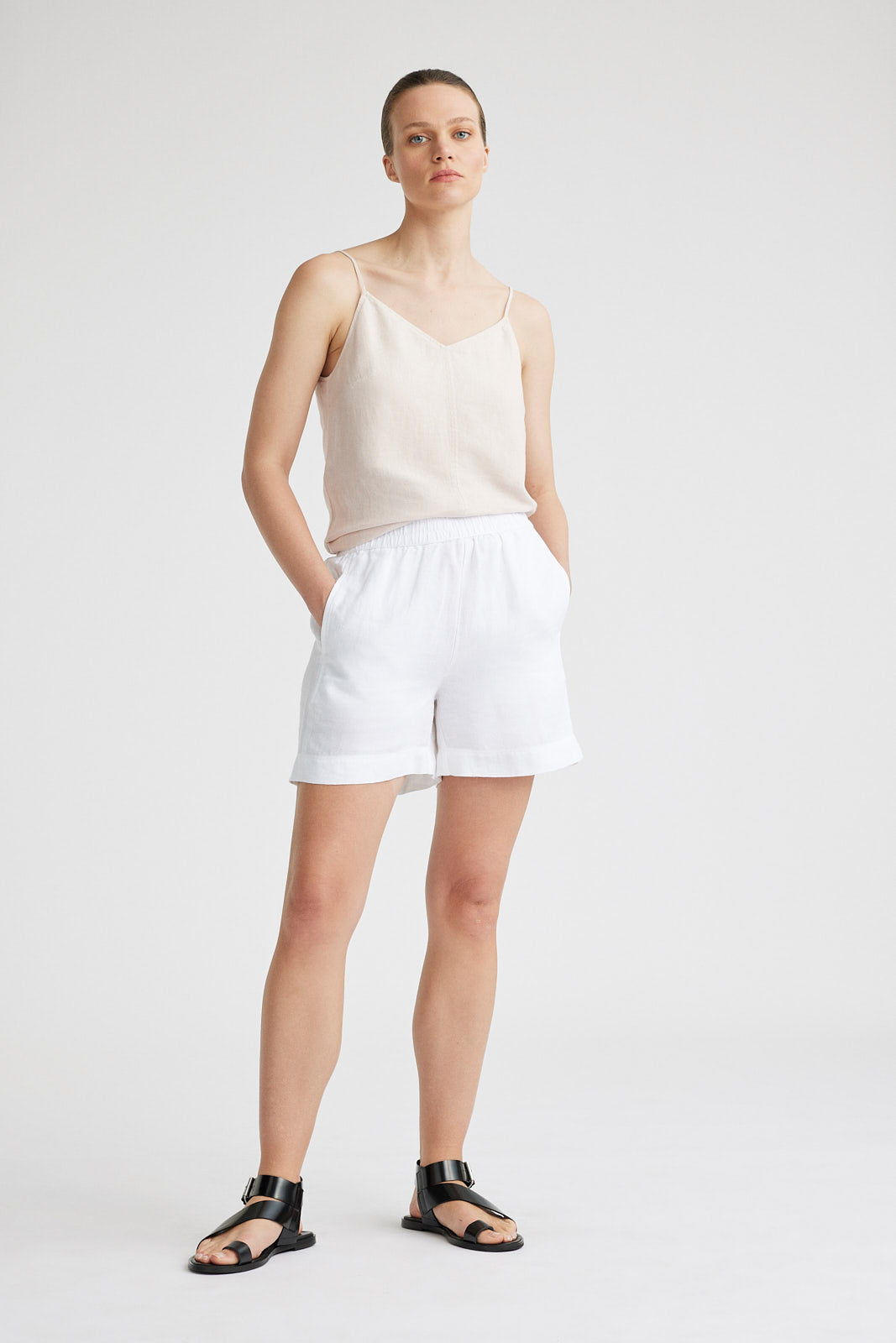 TOORALLIE GATHERED WAIST LINEN SHORT