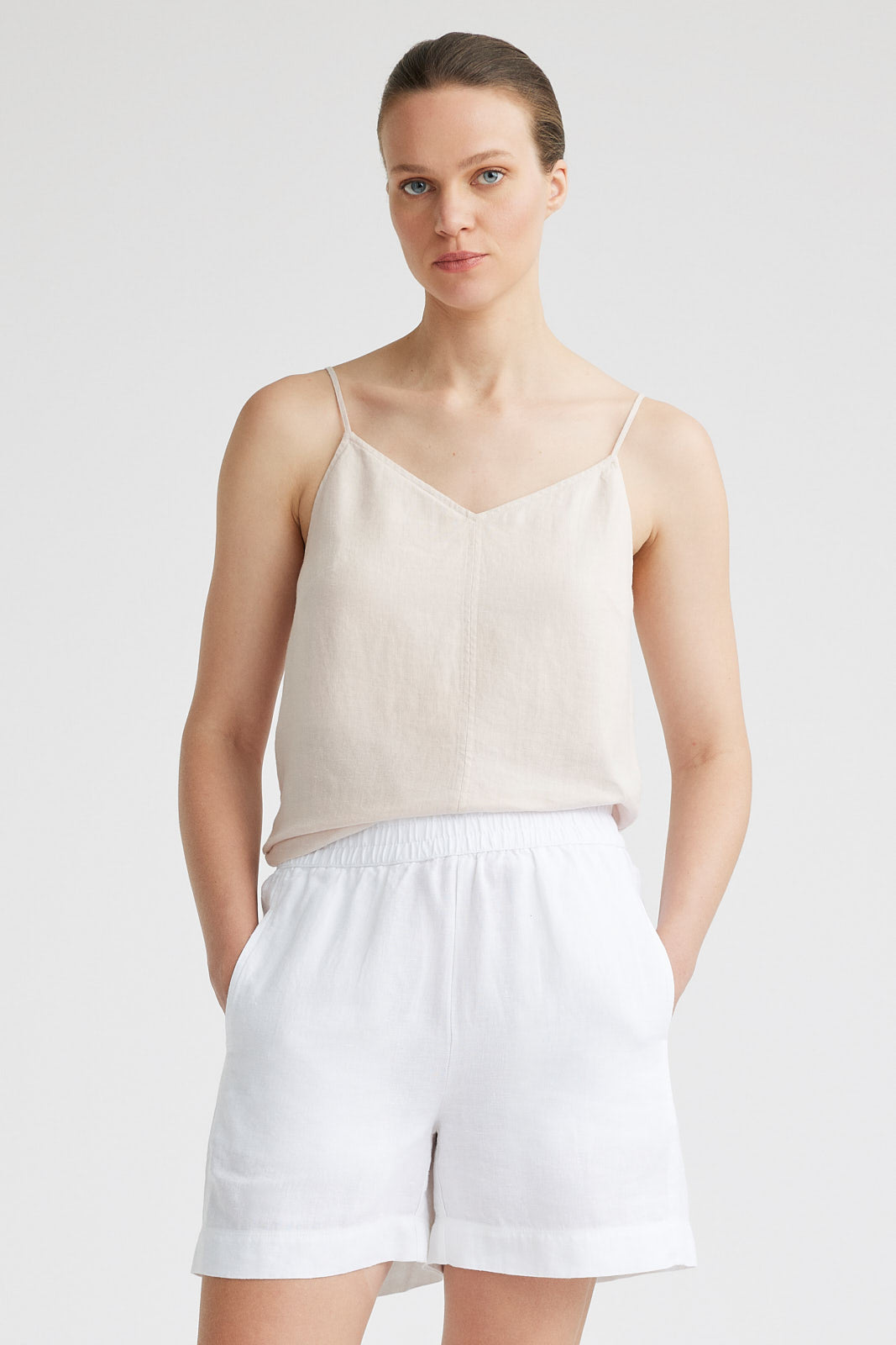 TOORALLIE GATHERED WAIST LINEN SHORT