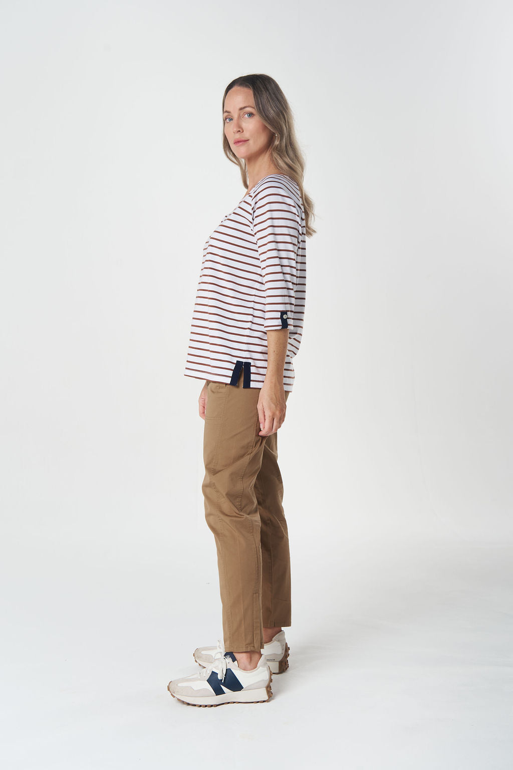 GOONDIWINDI COTTON TRACK 3/4 SLEEVE STRIPE TEE