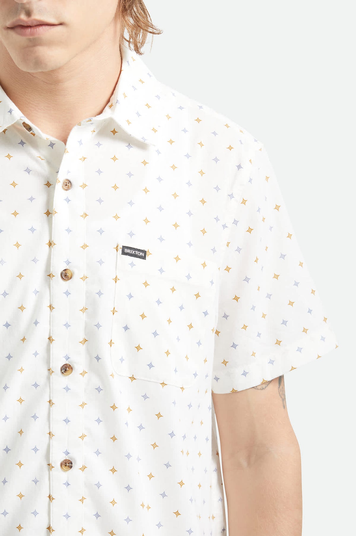 BRIXTON CHARTER SS MULTI DIAMOND PRINT SHIRT
