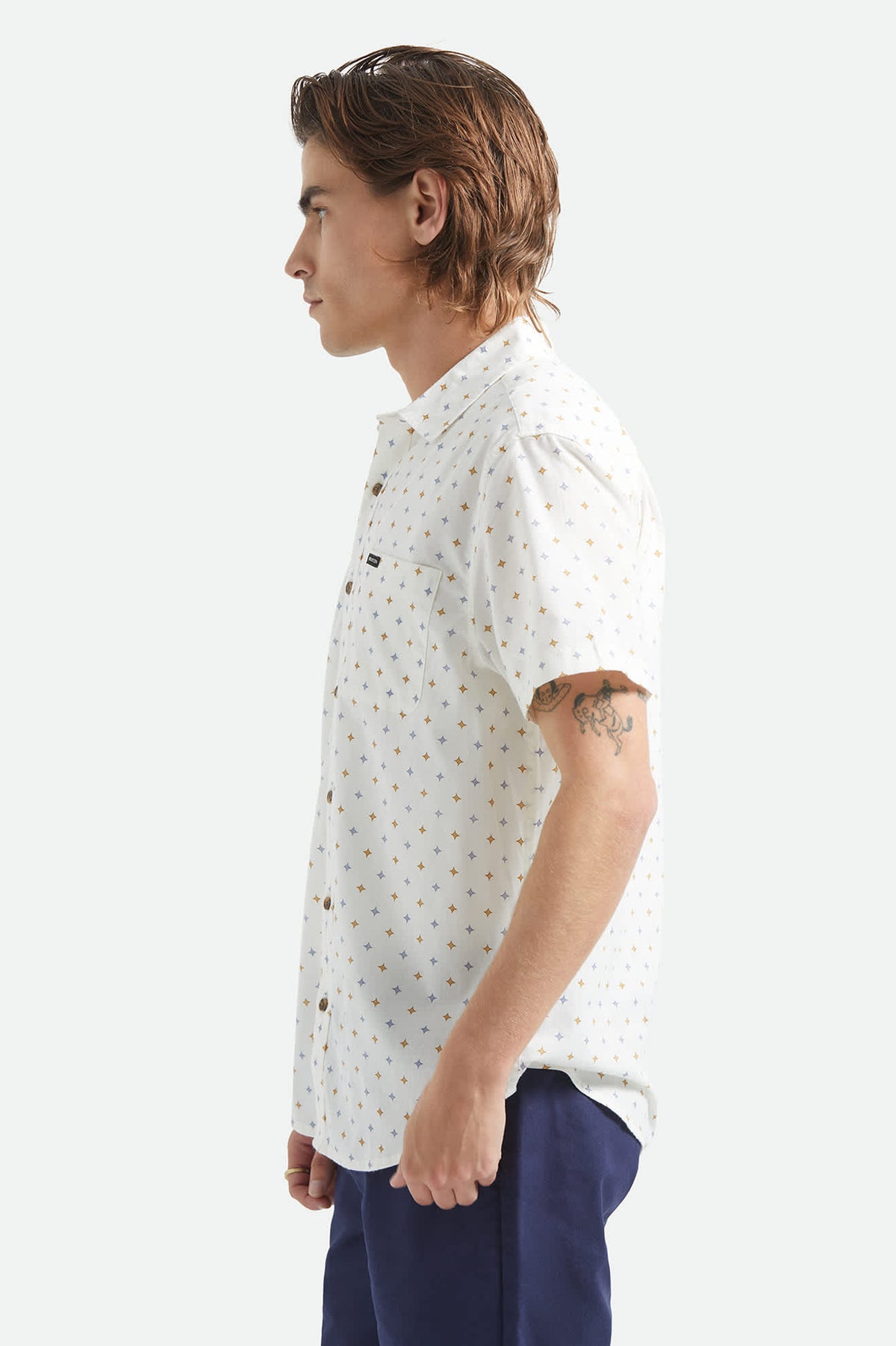 BRIXTON CHARTER SS MULTI DIAMOND PRINT SHIRT