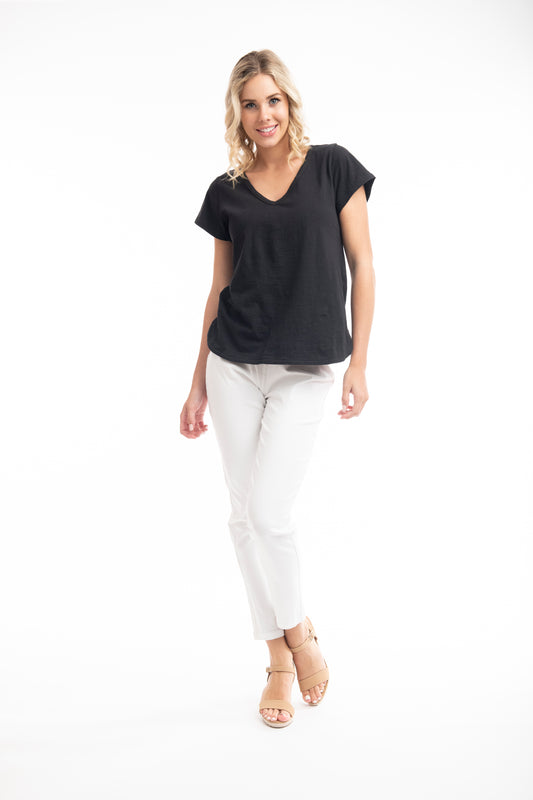 ORIENTIQUE ESSENTIALS V NECK TEE