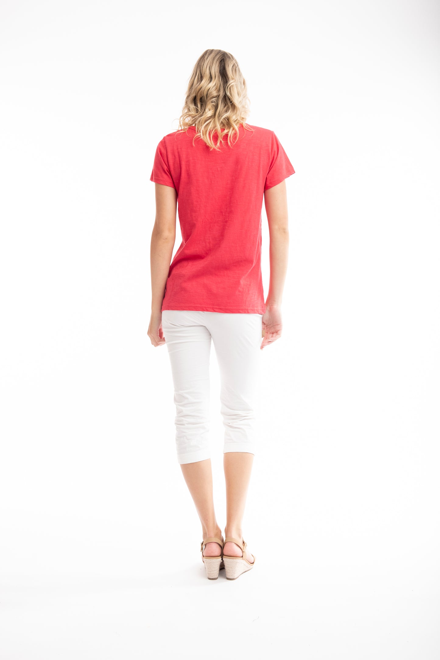 ORIENTIQUE ESSENTIALS V NECK TEE