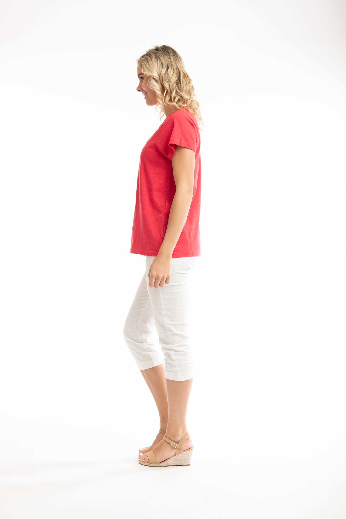 ORIENTIQUE ESSENTIALS V NECK TEE