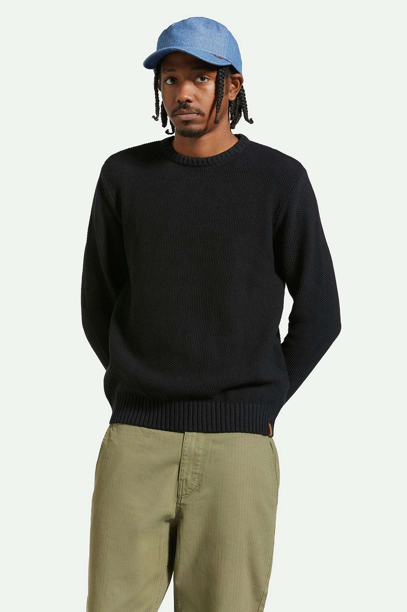 BRIXTON JACQUES WAFFLE KNIT SWEATER