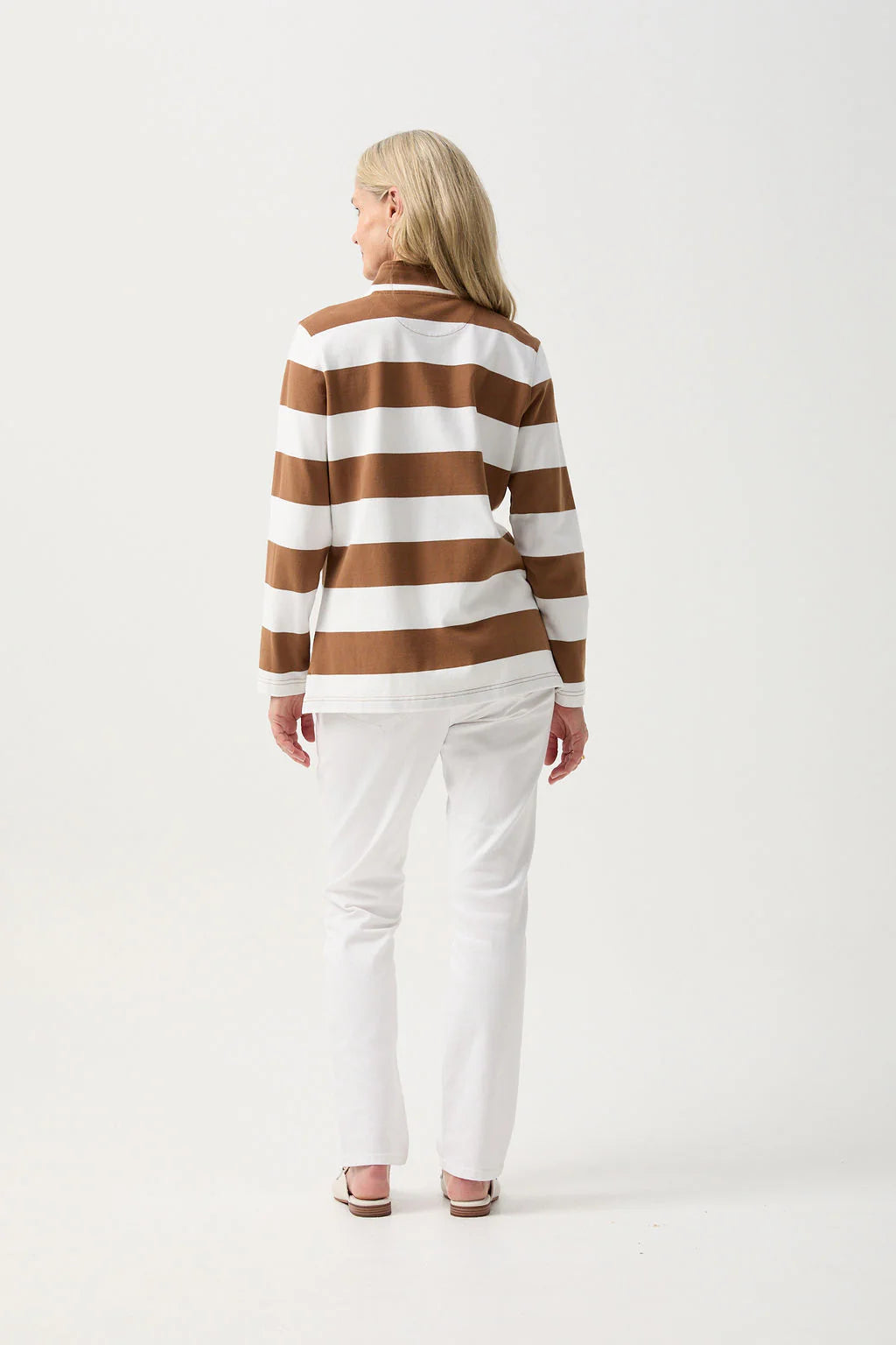 GOONDIWINDI 1/4 ZIP STRIPE RUGBY