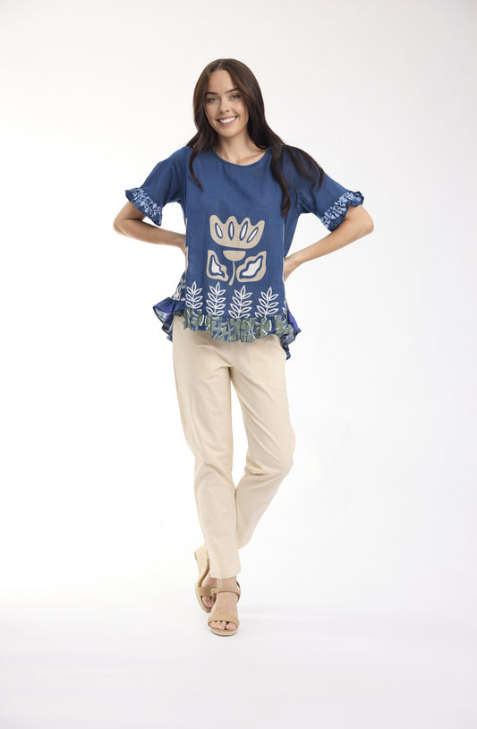 ORIENTIQUE LIBERTE FRILL TOP