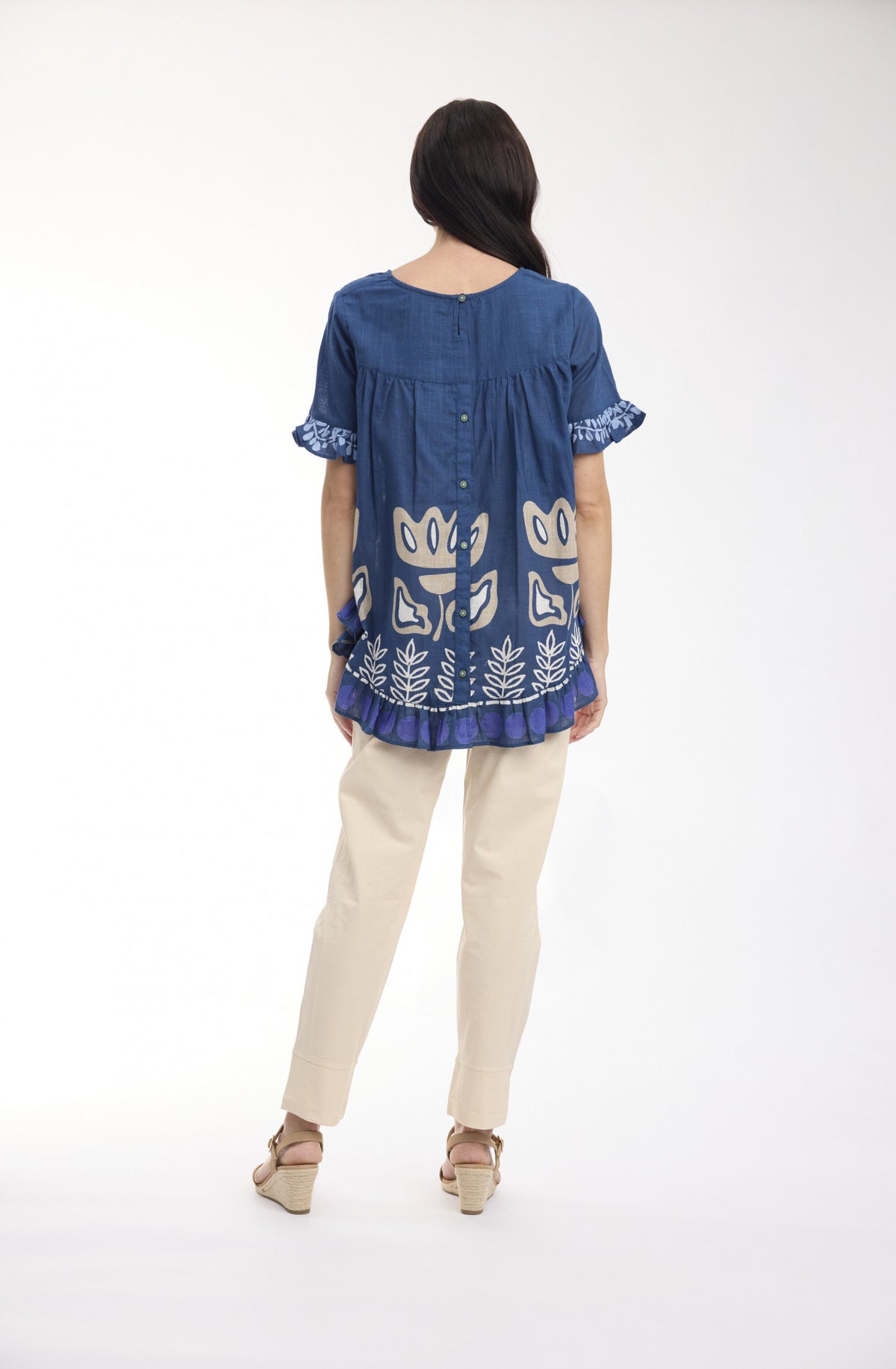 ORIENTIQUE LIBERTE FRILL TOP