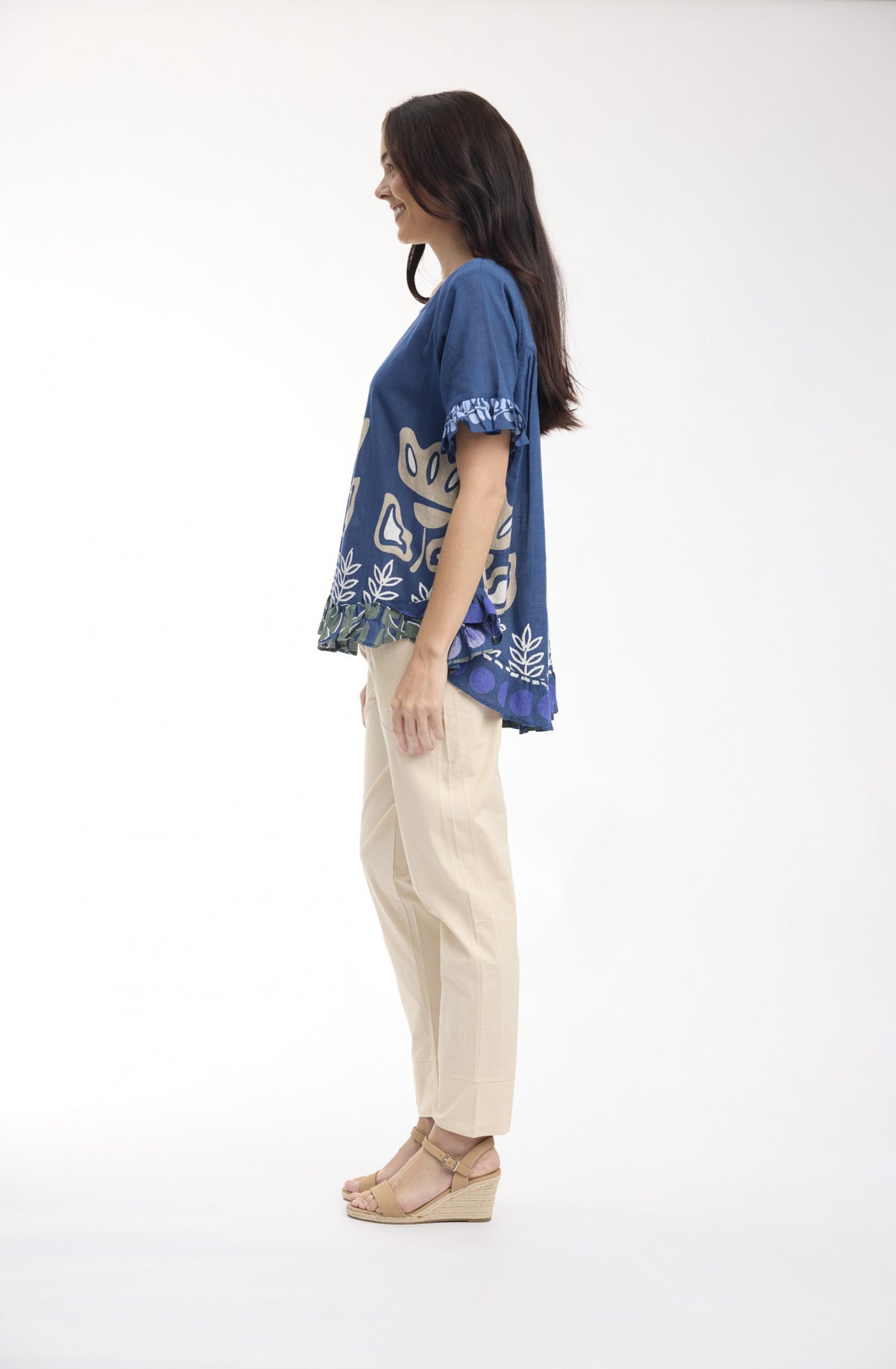 ORIENTIQUE LIBERTE FRILL TOP