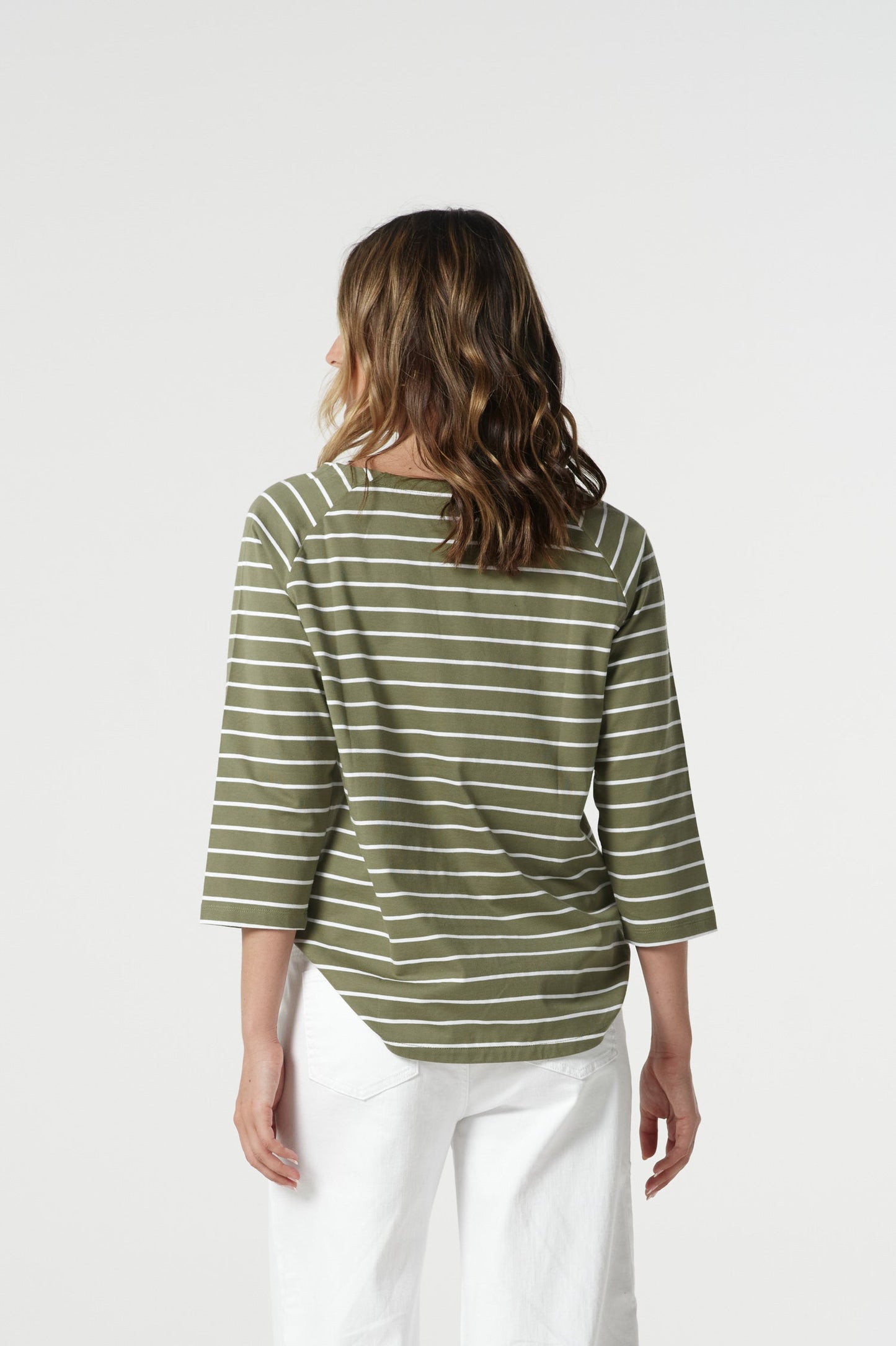 GOONDIWINDI COTTON 3/4 SL STRIPE TEE