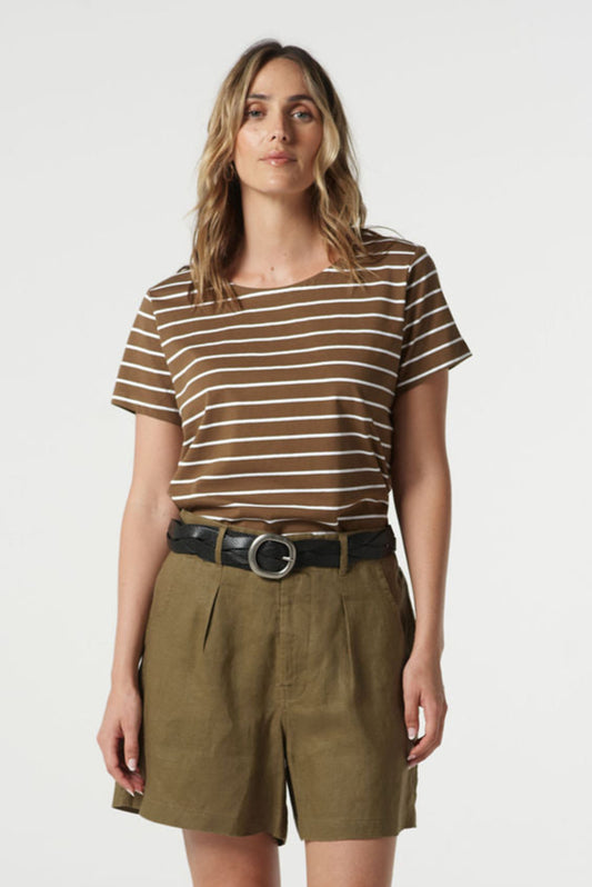 GOONDIWINDI COTTON CREW STRIPE TEE