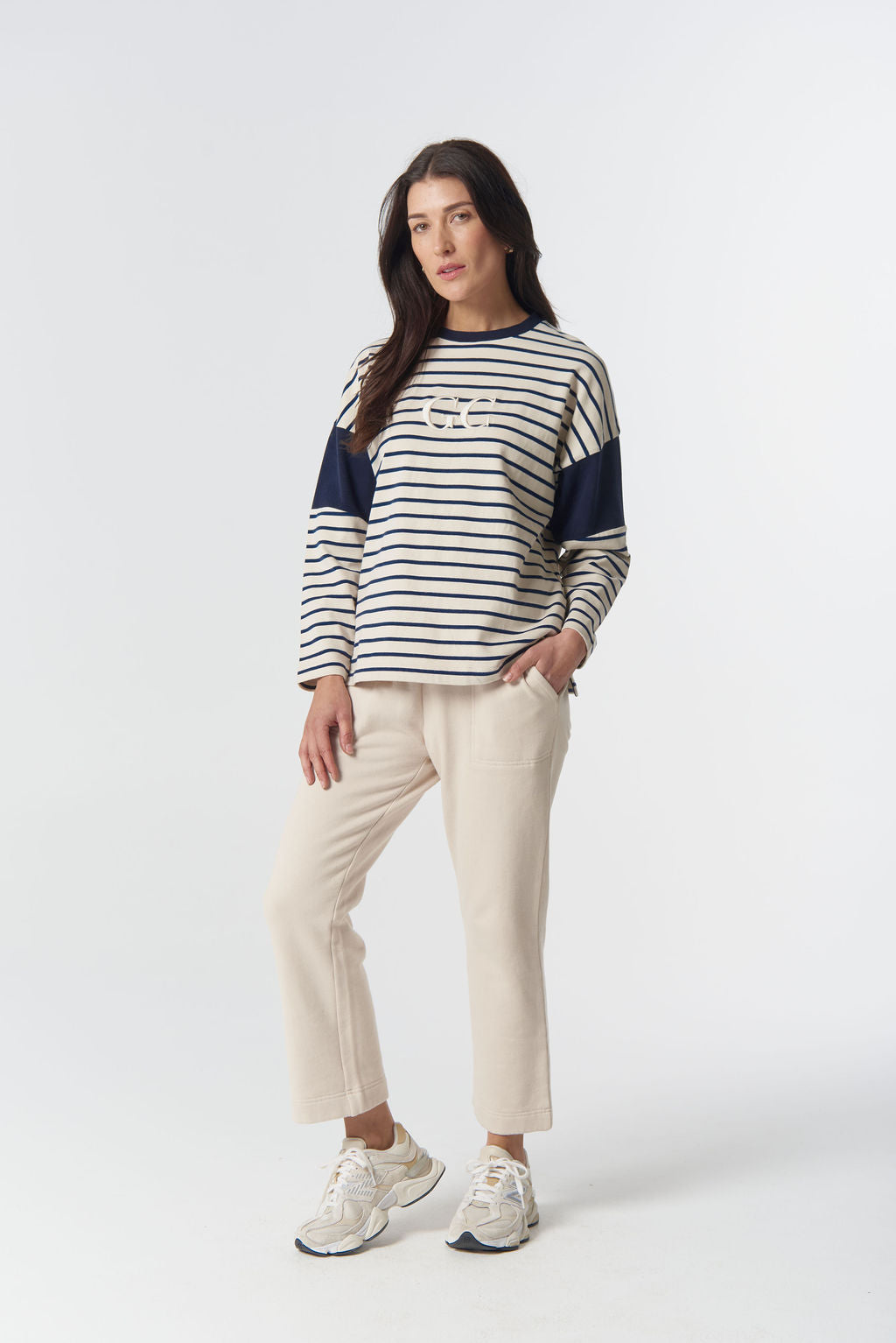 GOONDIWINDI STRIPE GC LOGO SWEATER