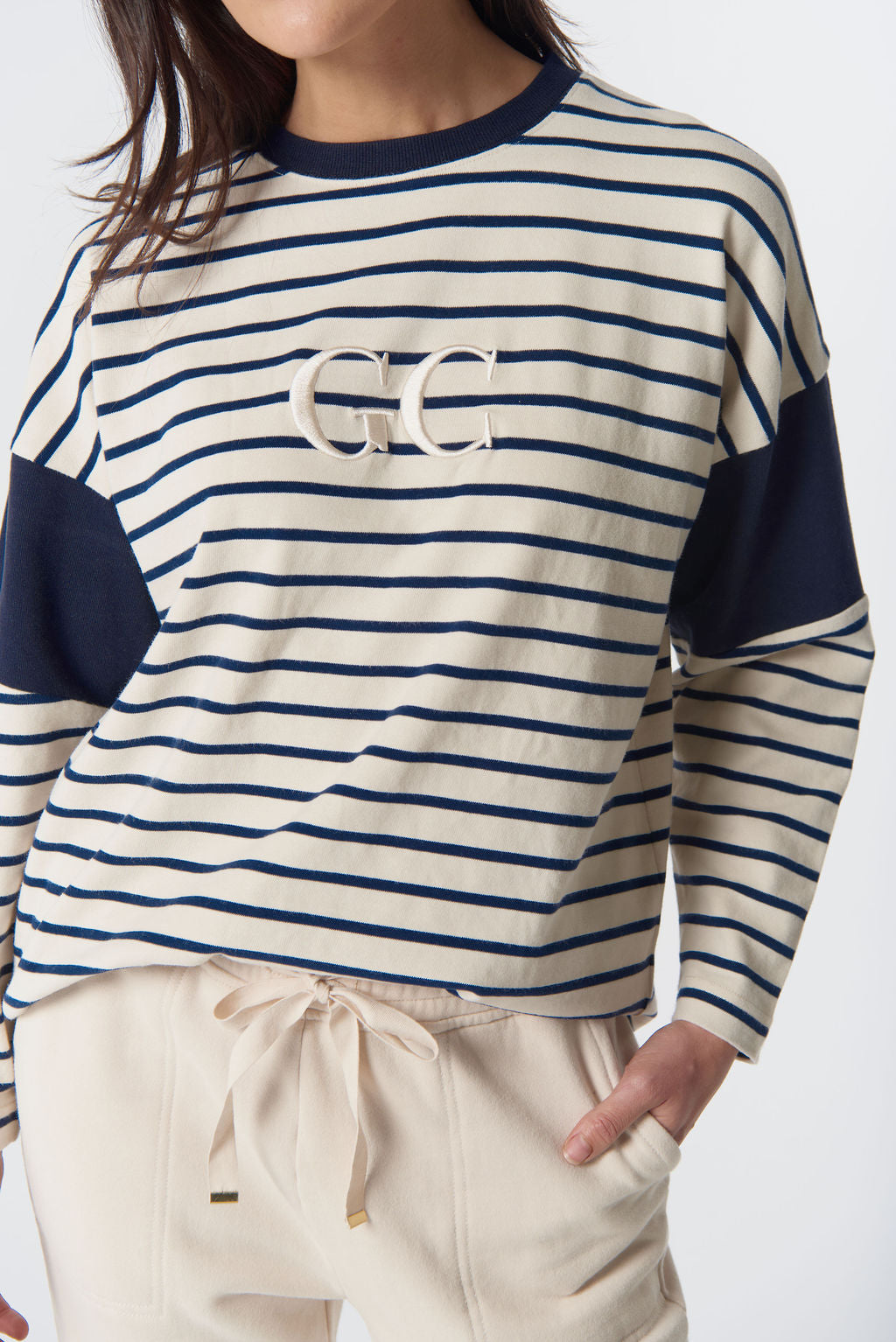 GOONDIWINDI STRIPE GC LOGO SWEATER