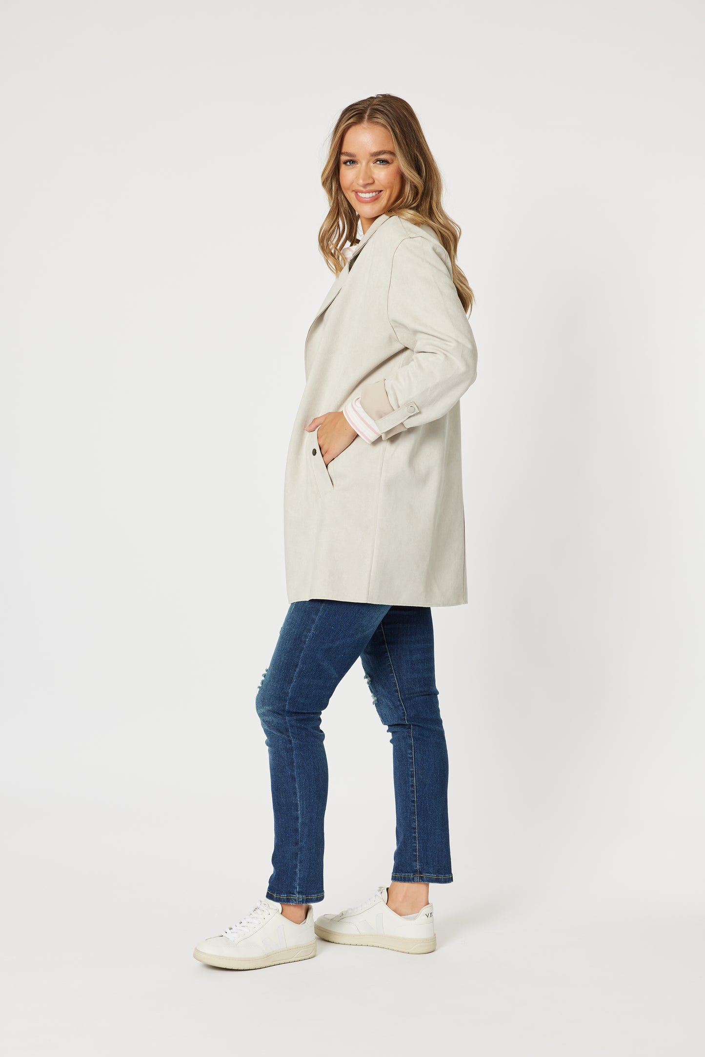 THREADZ PAIGE FAUX SUEDE JACKET