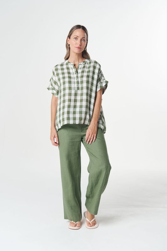 GOONDIWINDI HONEY GINGHAM BLOUSE