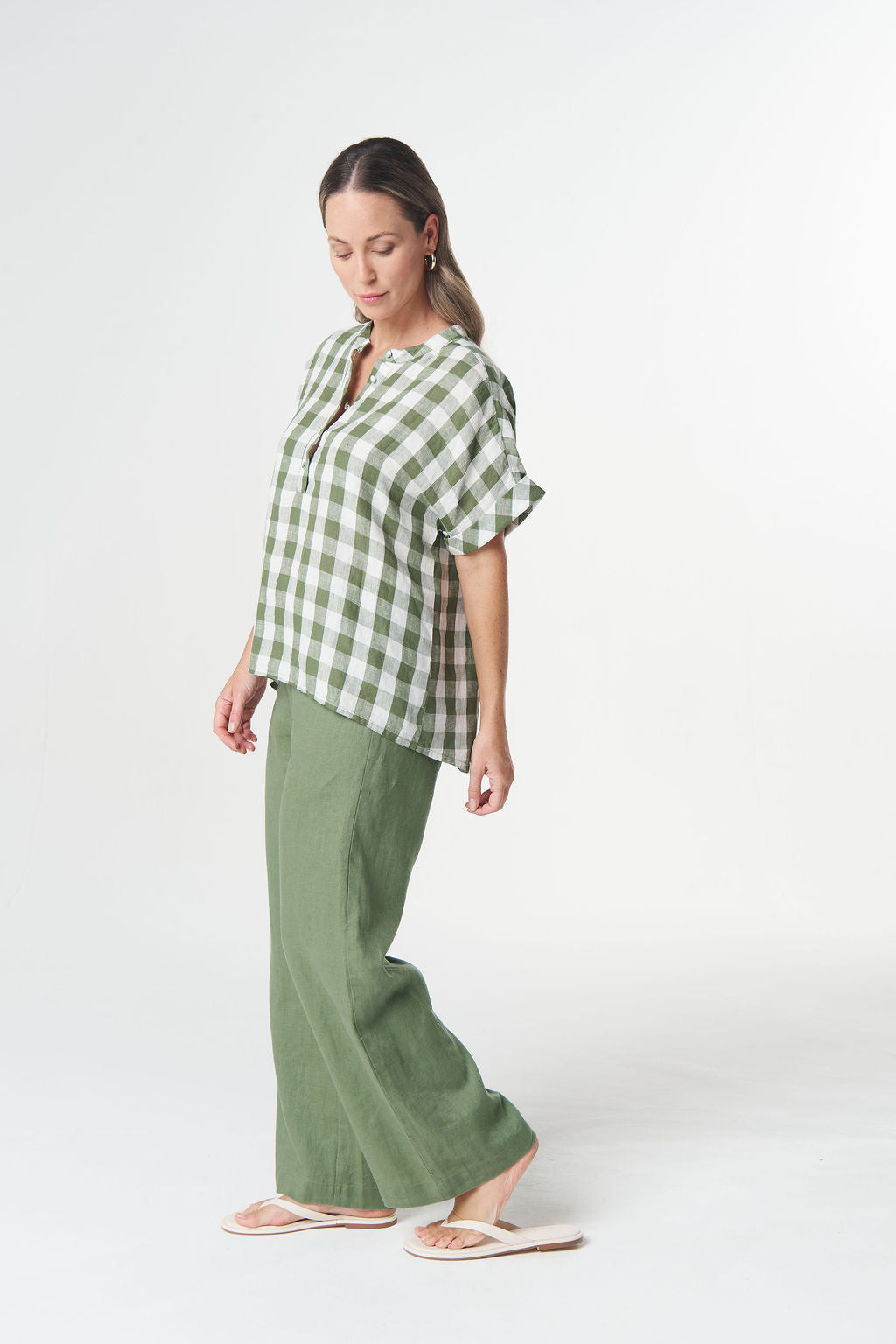GOONDIWINDI HONEY GINGHAM BLOUSE