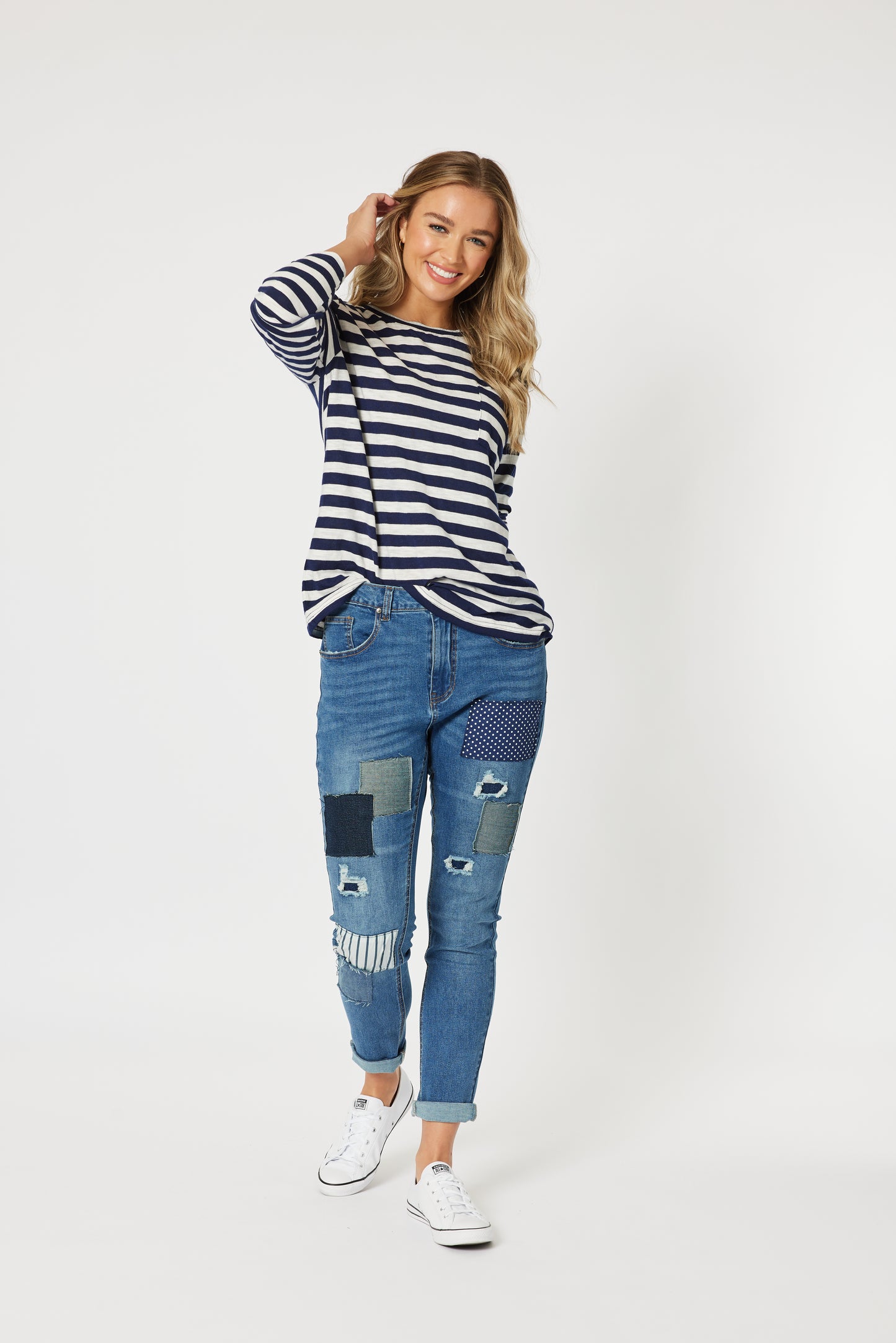 THREADZ STRIPE L/S TOP