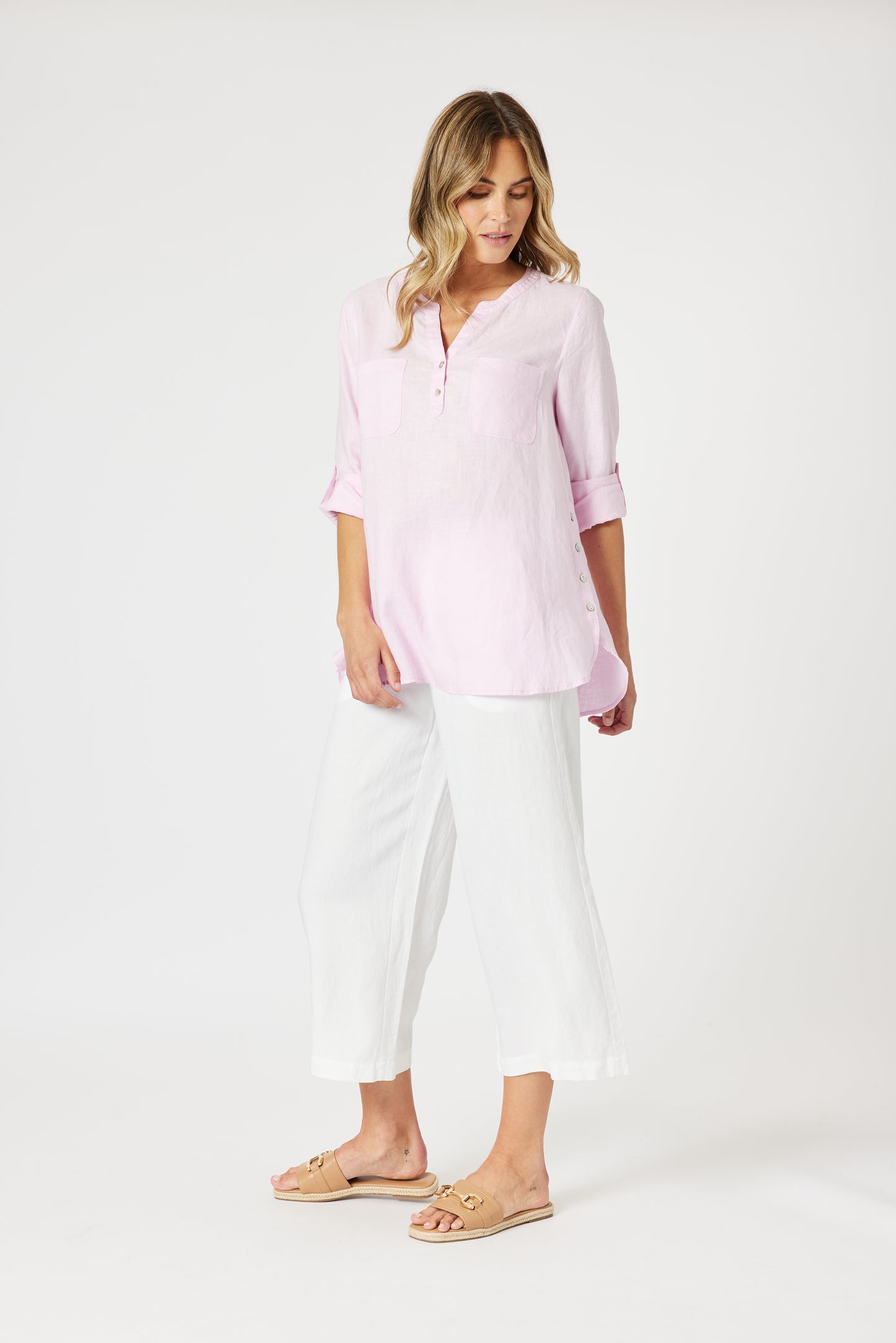 GORDON SMITH AVA LINEN BUTTON SHIRT