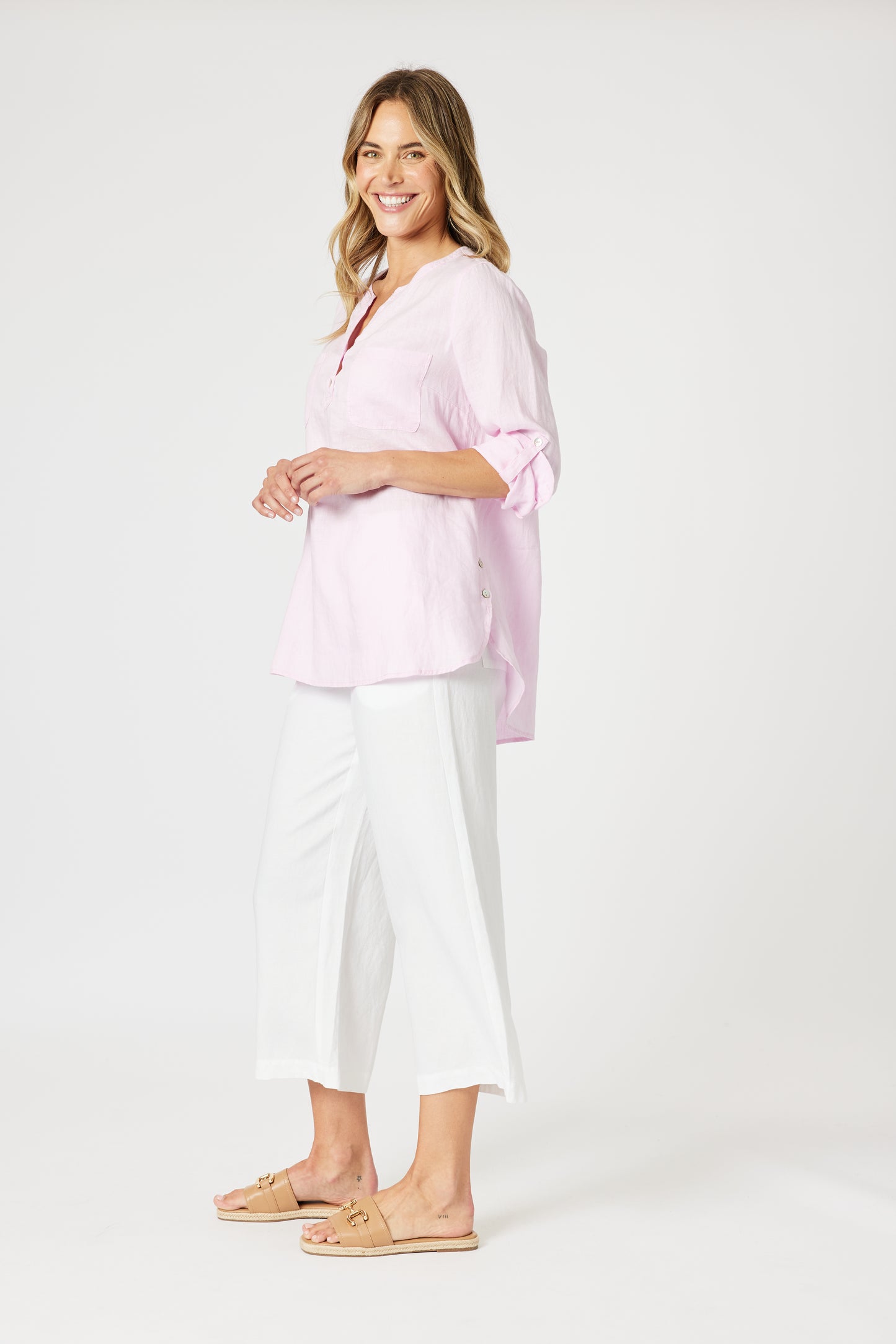 GORDON SMITH AVA LINEN BUTTON SHIRT