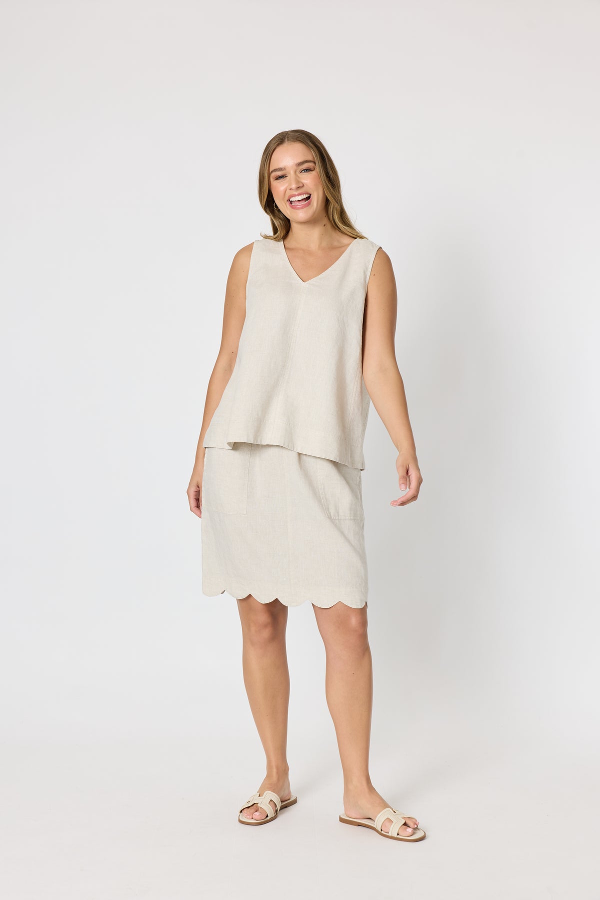 GORDON SMITH SHELLEY LINEN SKIRT