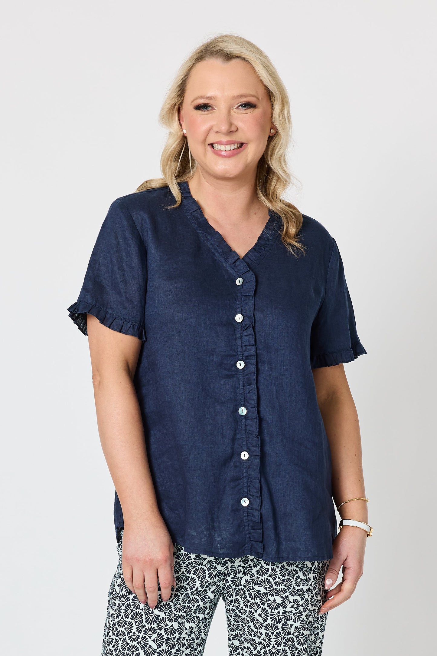 GORDON SMITH AUDREY LINEN TOP