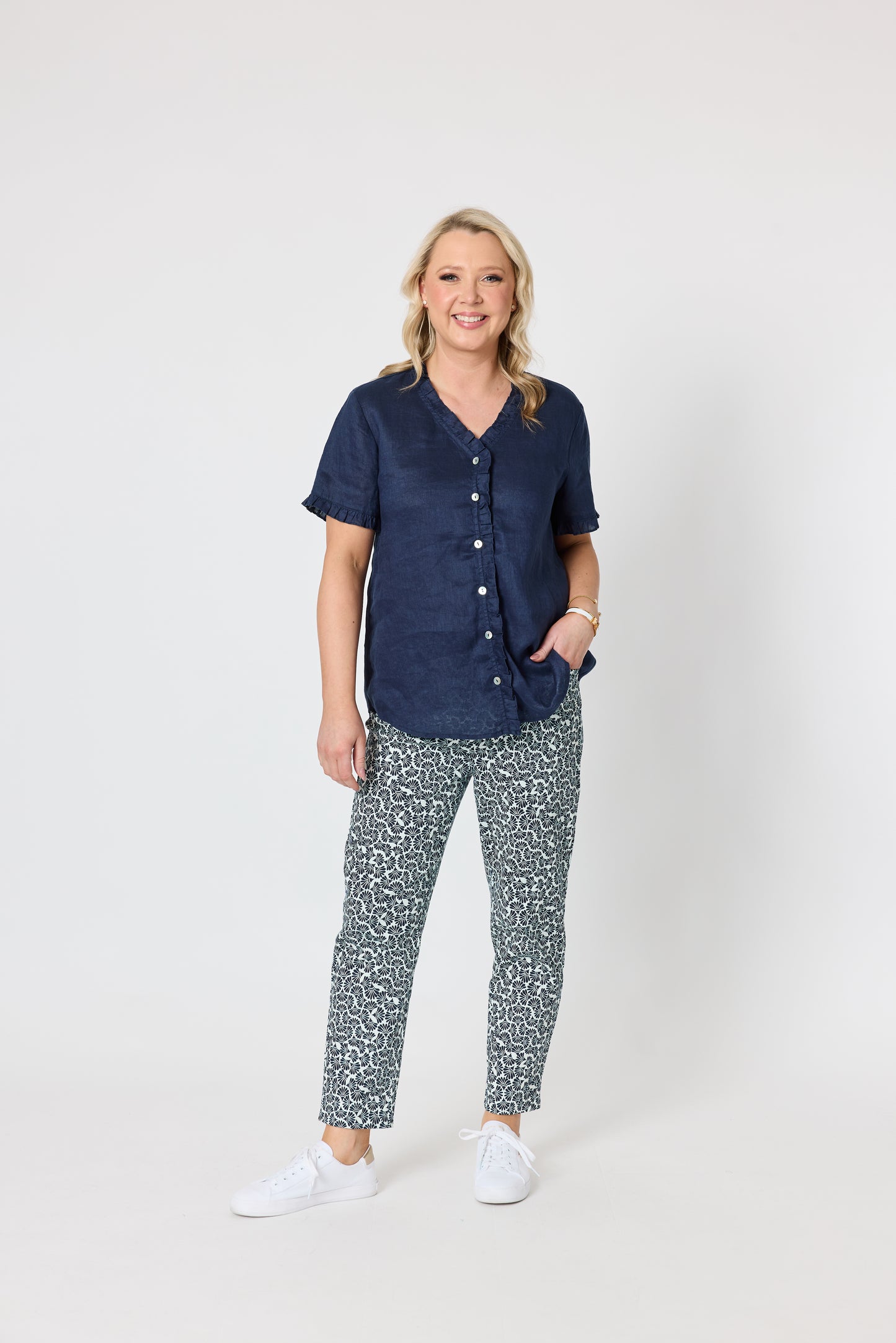 GORDON SMITH AUDREY LINEN TOP