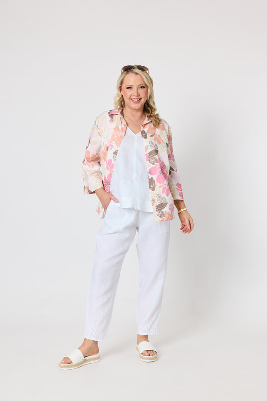 GORDON SMITH AMALFIE ROSE PRINT SHIRT