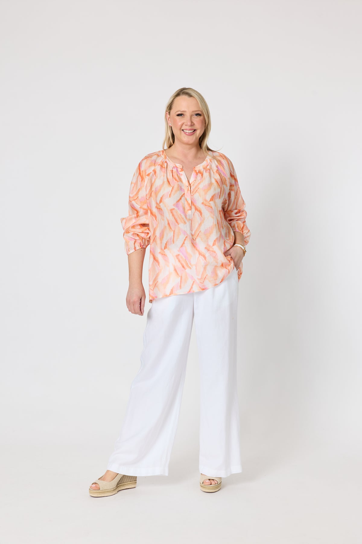 GORDON SMITH TUSCAN SUMMER PRINT TOP
