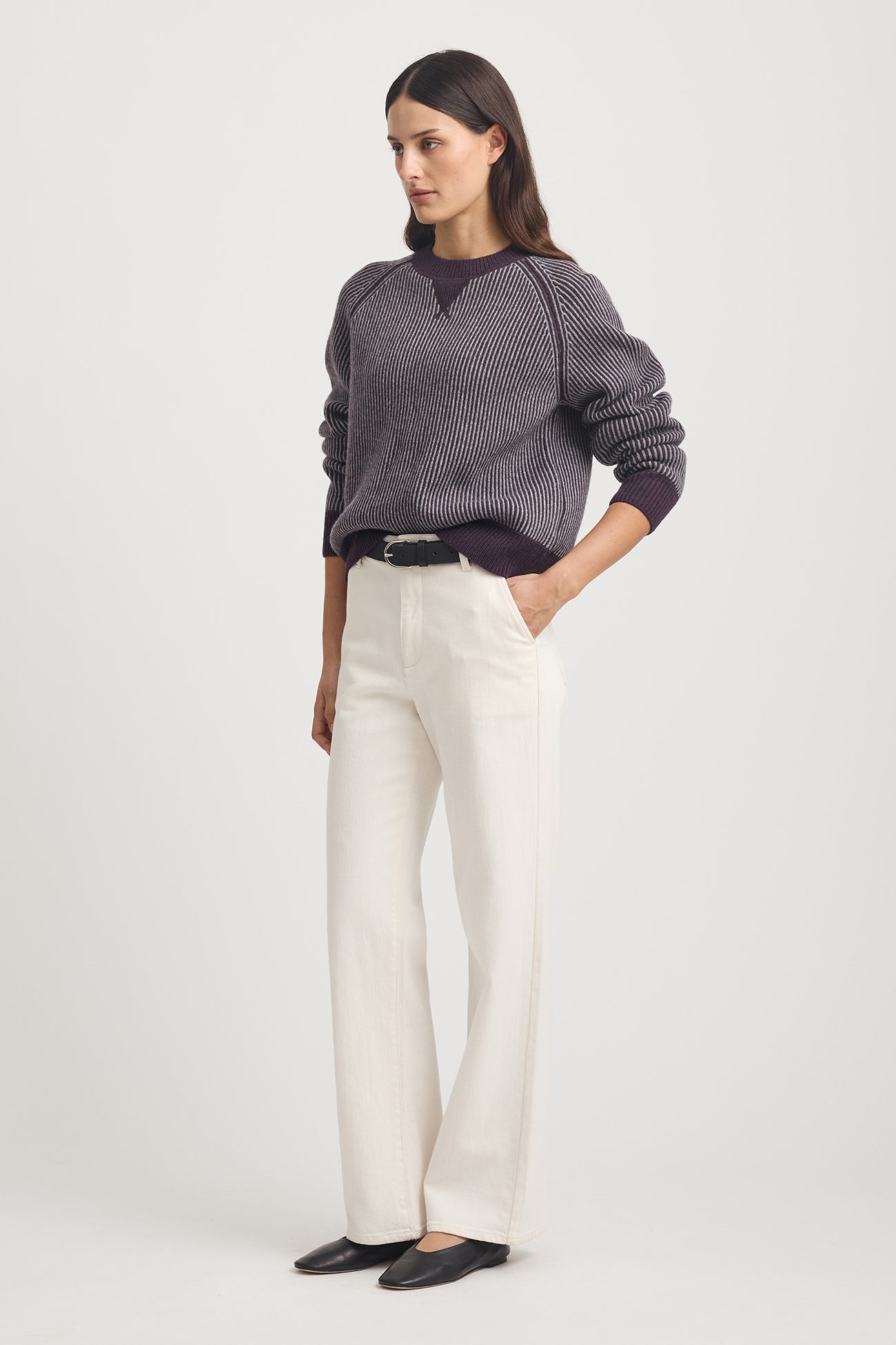 TOORALLIE PIN STRIPE CREW