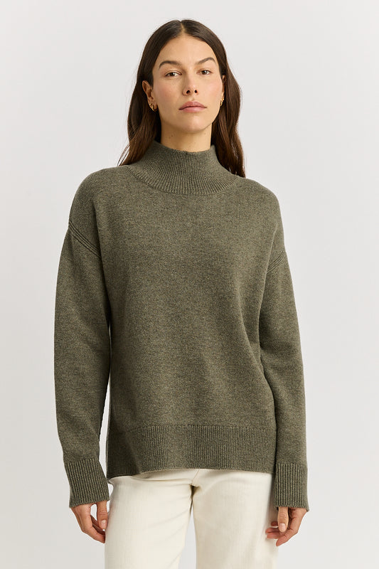 TOORALLIE SPLIT NECK FUNNEL JUMPER